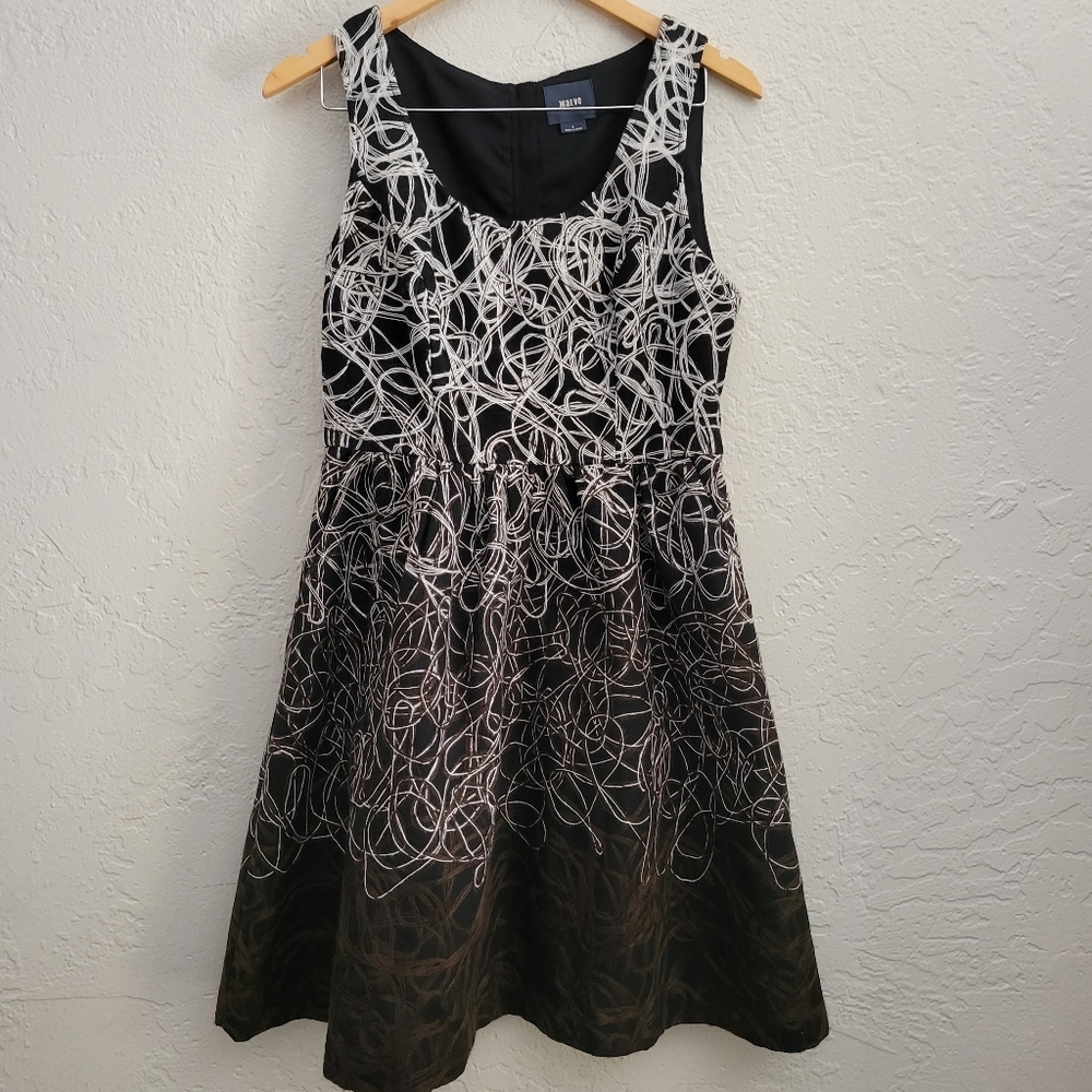 Anthropologie Maeve Fading Tracery Swirl Print Dress Size 8